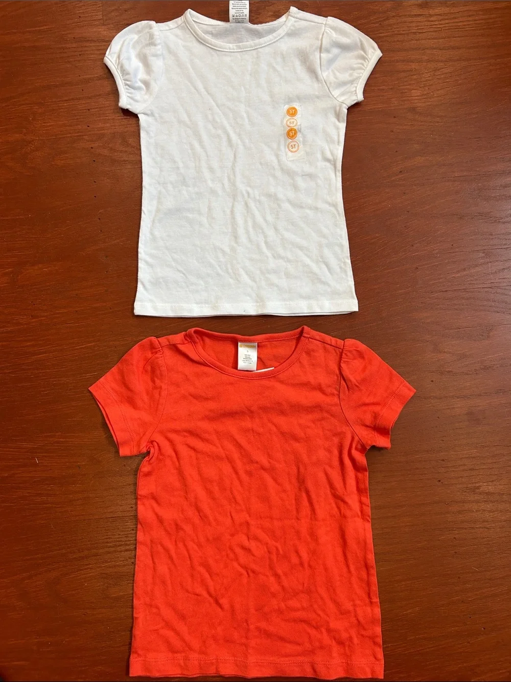 Gymboree White and Orange Short Sleeve Tee Pair